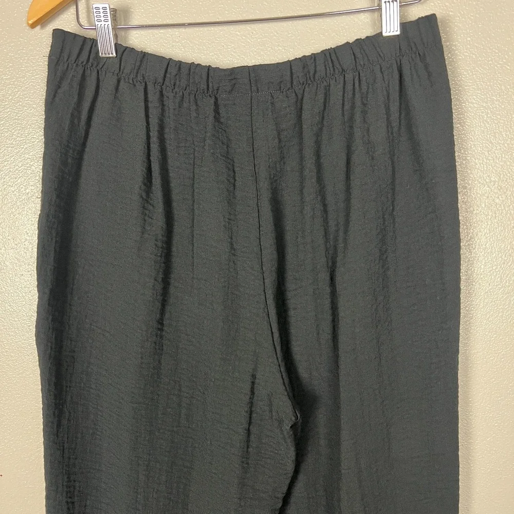 Habitat Ruched Ankle Pants Women Medium Black Solid Travel Stretch Office Career
